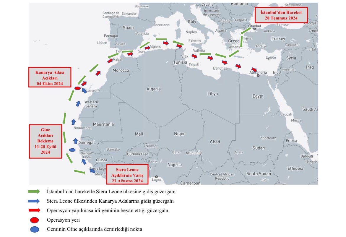 Istanbul-departed Tanzanian vessel caught smuggling cocaine near Canary Islands