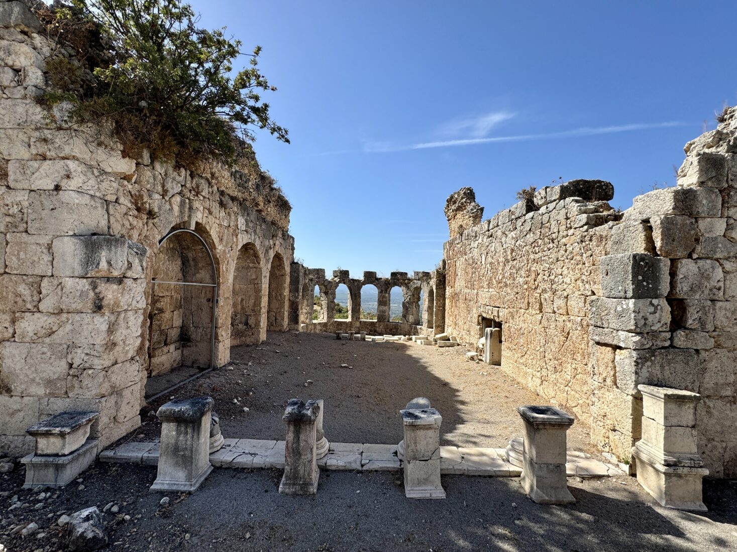 A view of the assembly building complex, two baths, and the Temple of Kronos in the ancient city of Tlos, located in Seydikemer district of Mugla, Türkiye reveals the ongoing restoration efforts to revive these structures, October 11, 2024 (AA Photo)A view of the assembly building complex, two baths, and the Temple of Kronos in the ancient city of Tlos, located in Seydikemer district of Mugla, Türkiye reveals the ongoing restoration efforts to revive these structures, October 11, 2024 (AA Photo)A view of the assembly building complex, two baths, and the Temple of Kronos in the ancient city of Tlos, located in Seydikemer district of Mugla, Türkiye reveals the ongoing restoration efforts to revive these structures, October 11, 2024 (AA Photo)A view of the assembly building complex, two baths, and the Temple of Kronos in the ancient city of Tlos, located in Seydikemer district of Mugla, Türkiye reveals the ongoing restoration efforts to revive these structures, October 11, 2024 (AA Photo)