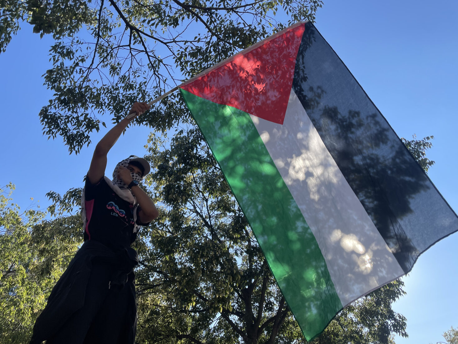 PARIS, FRANCE - OCTOBER 5: Thousands of demonstrators carrying Palestinian and Lebanese flags, gather to stage a demonstration in support of Palestinians and Lebanon, and to protest Israeli attacks in the region, in Paris, France on October 5, 2024. Protesters marched on the streets of Paris to Clichy Square. ( Esra Taşkın - Anadolu Agency )<img src=