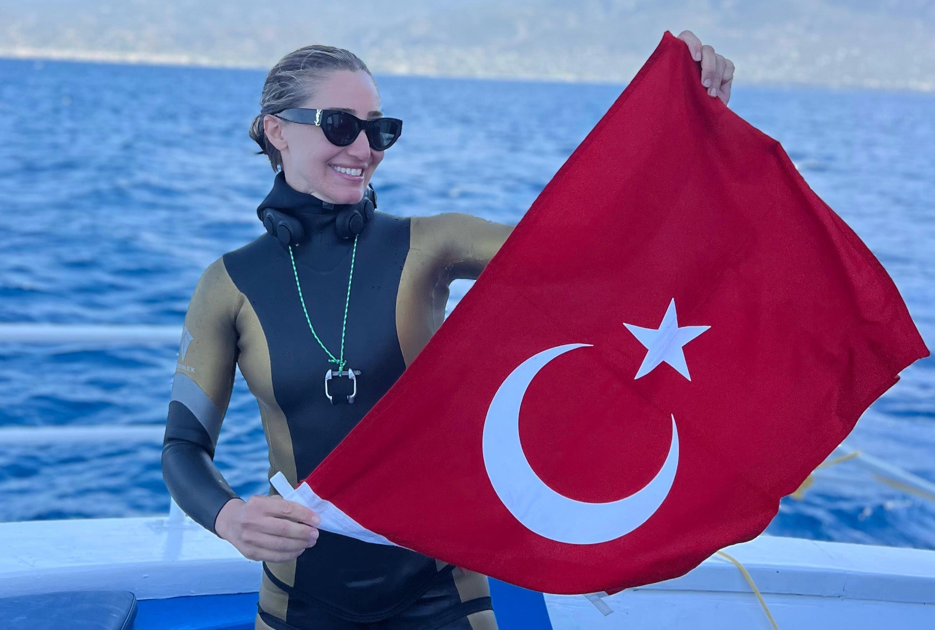 Turkish freediver Sahika Ercumen sets 2 national records in Greece