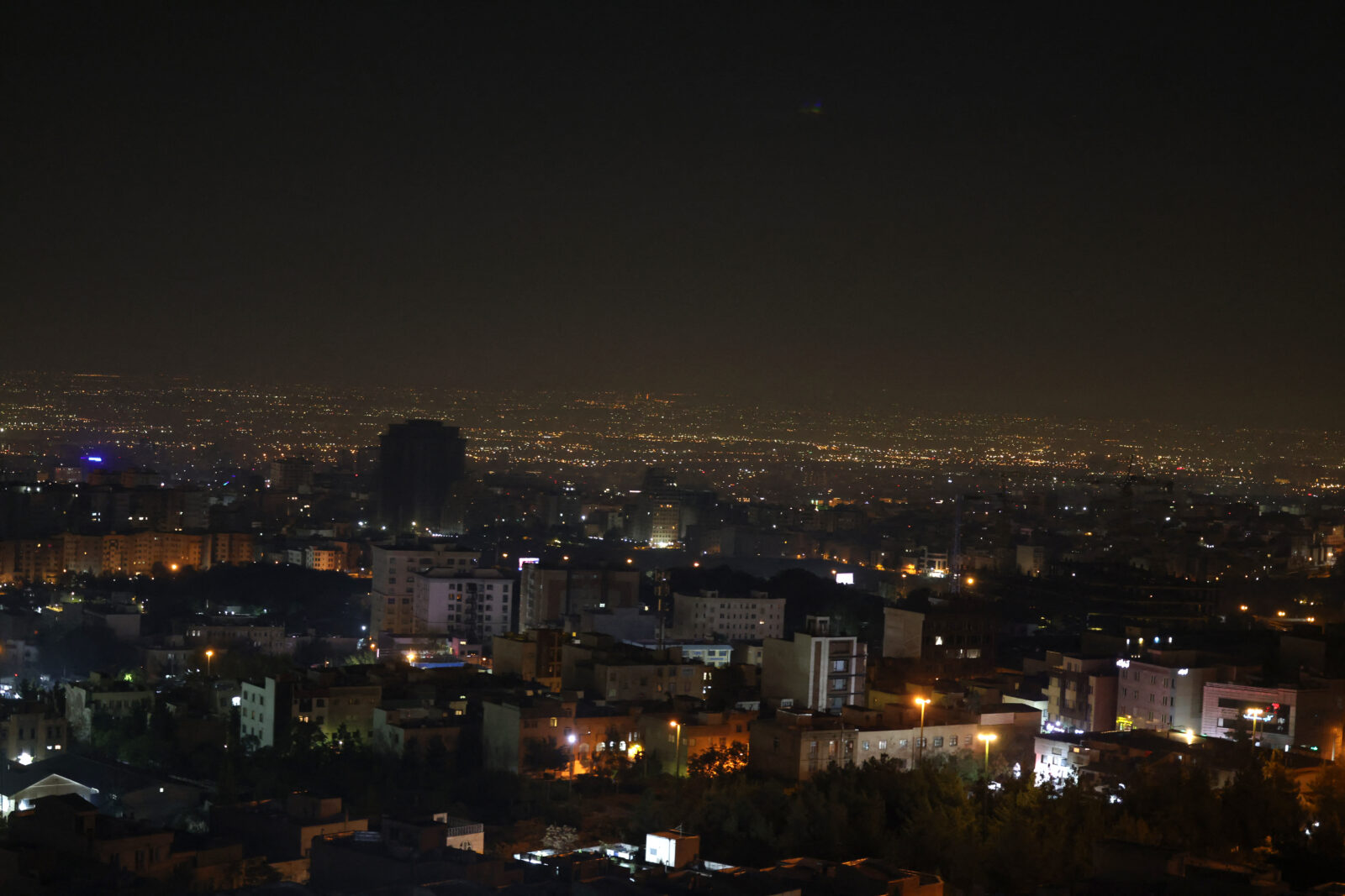 A general view of Tehran after several explosions were heard in Tehran on October 26, 2024. - Israel announced the launch of 