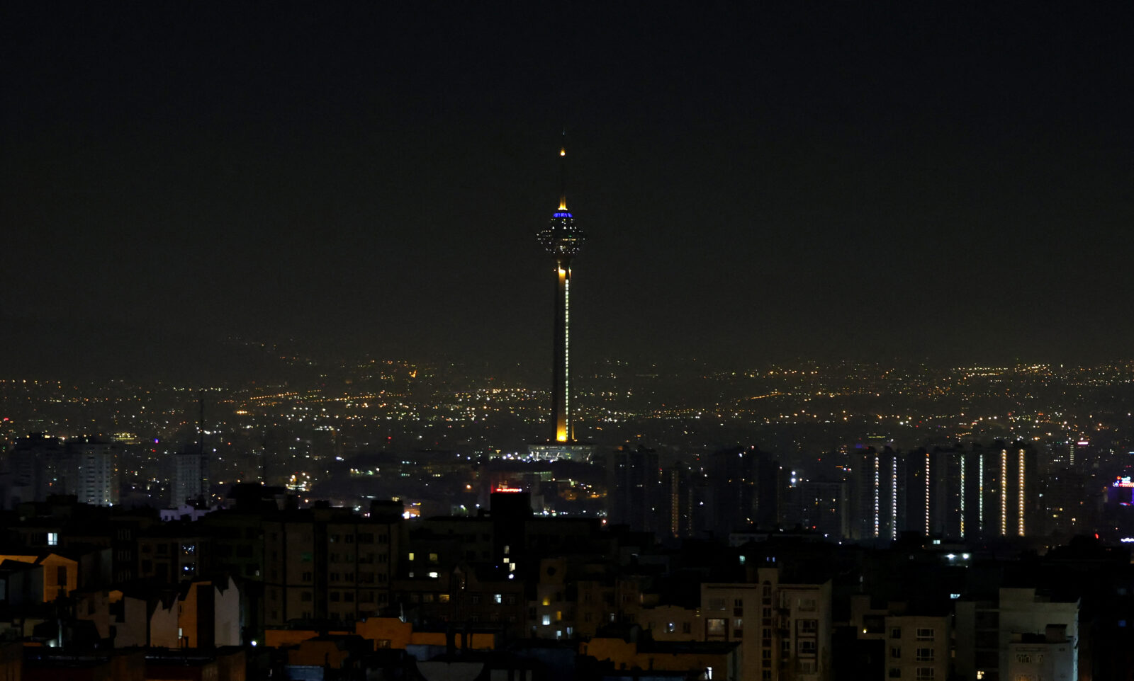 A general view of Tehran after several explosions were heard in Tehran on October 26, 2024. - Israel announced the launch of