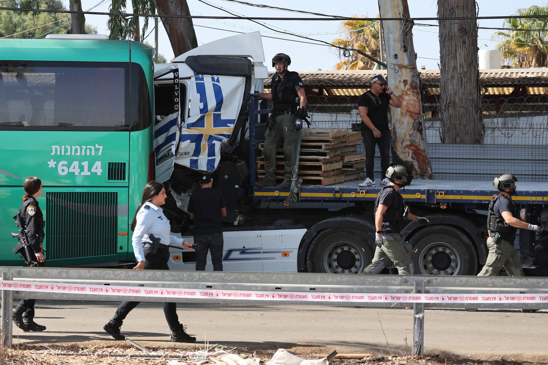 Truck rams into bus stop in central Israel, multiple casualties reported