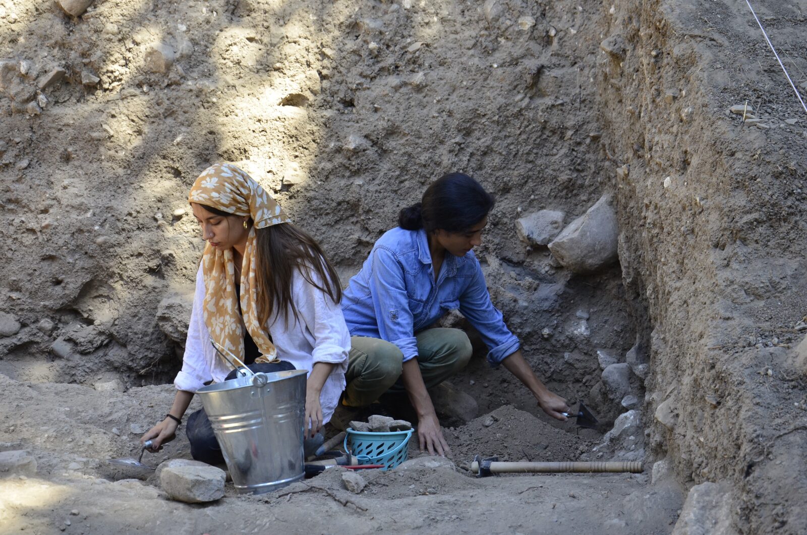 Excavation work is ongoing at Yumuktepe Hoyuk in Mersin, which dates back 9,000 years, Türkiye, Oct. 1, 2024. (IHA Photo)
