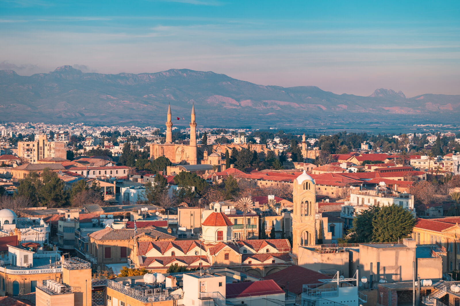 Aerial view of the city of Lefkosia (Nicosia), Turkish Cyprus. (Adobe Stock Photo)