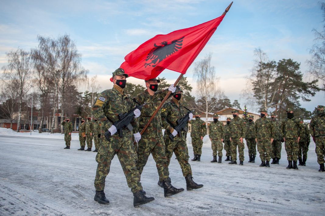Albanian soldiers took command of the NATO forces on the border with Russia in 2021. (Euronews Photo)
