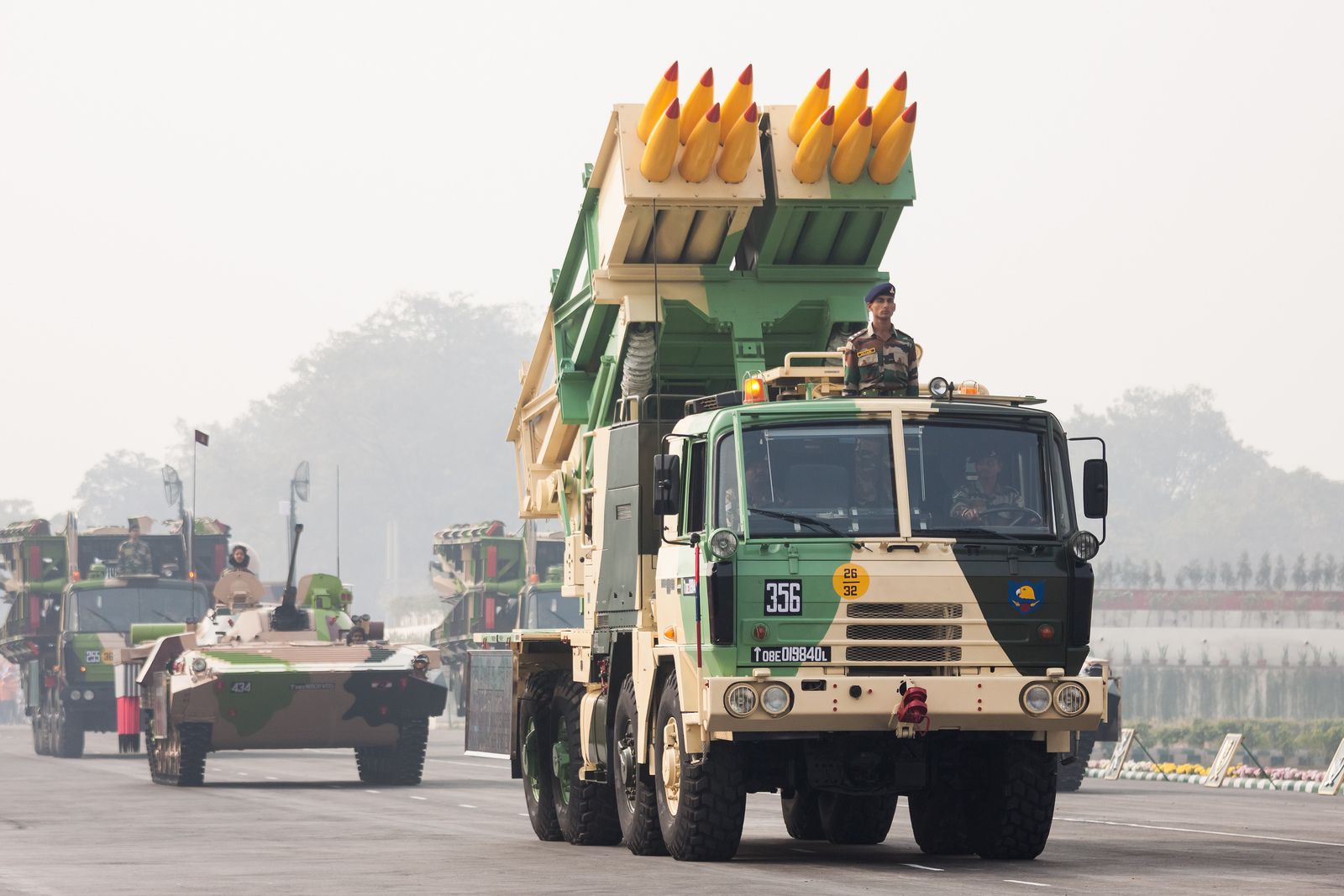 India-made Pinaka multiple-launch rocket system (MLRS) 
