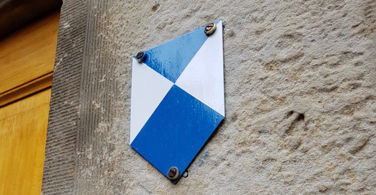 It is the emblem of the Blue Shield and it is used to facilitate the recognition of cultural property, to avoid its destruction in times of conflict, 2018. (Photo via UNESCO's X account)
