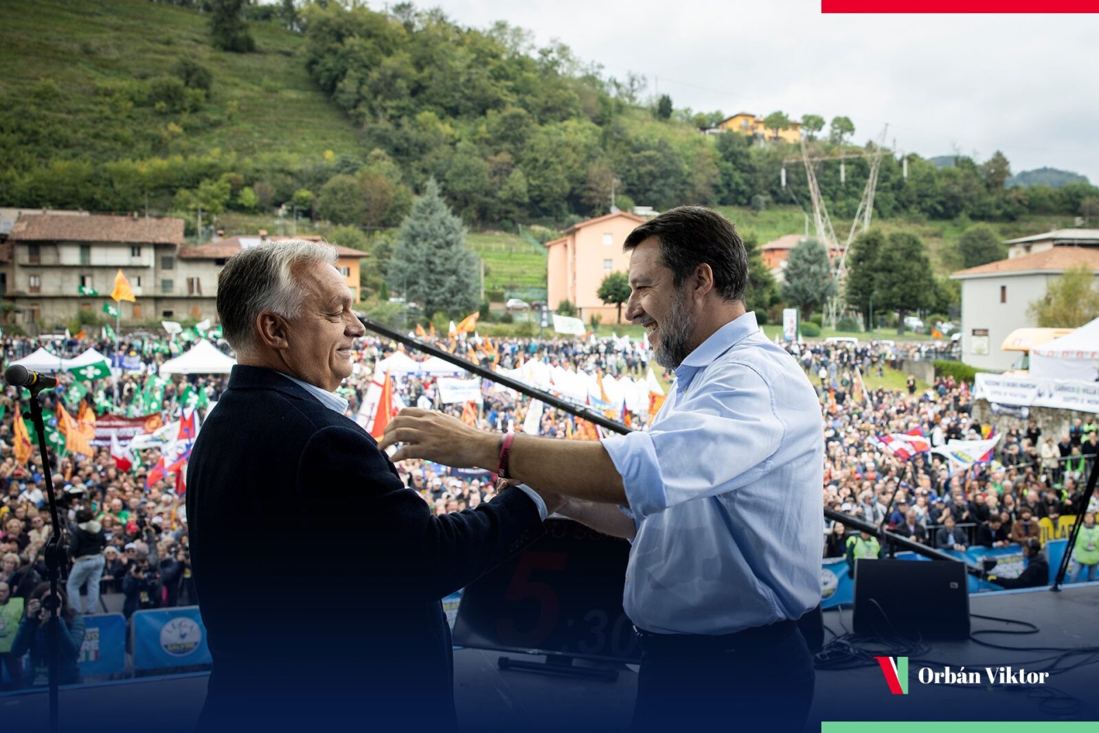 Orban convened in Italy to show support for Italian politician Matteo Salvini (via X)