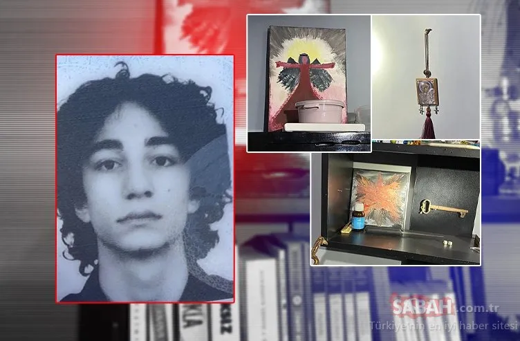 Murderer Semih Celik's photo and paintings in his room, October 7, 2024. (Photo via x / @etkilihaber)