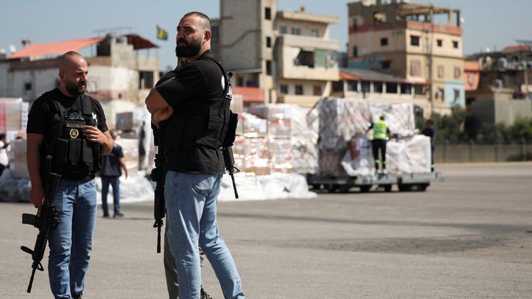 A medical aid shipment from the WHO and UN refugee agency arrived in Beirut on Friday. (Reuters) 