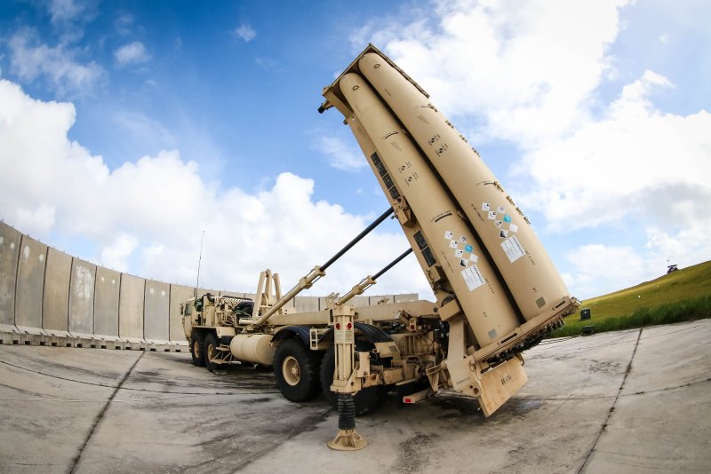 A Terminal High Altitude Area Defense (THAAD) sits in position at Andersen Air Force Base, Guam, Feb. 5, 2019. (U.S. Army Photo) 