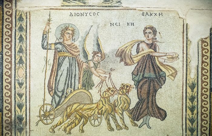 The Dionysos and Nike Mosaic in Zeugma Mosaic Museum, Gaziantep, Türkiye. (AA Photo)