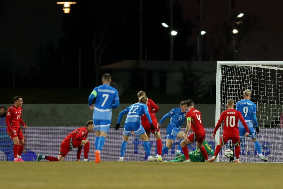 Iceland came from behind in the second half to secure a 2-2 draw against Wales in their Nations League Group B4 match on Friday, October 11, 2024. (AP Photo)