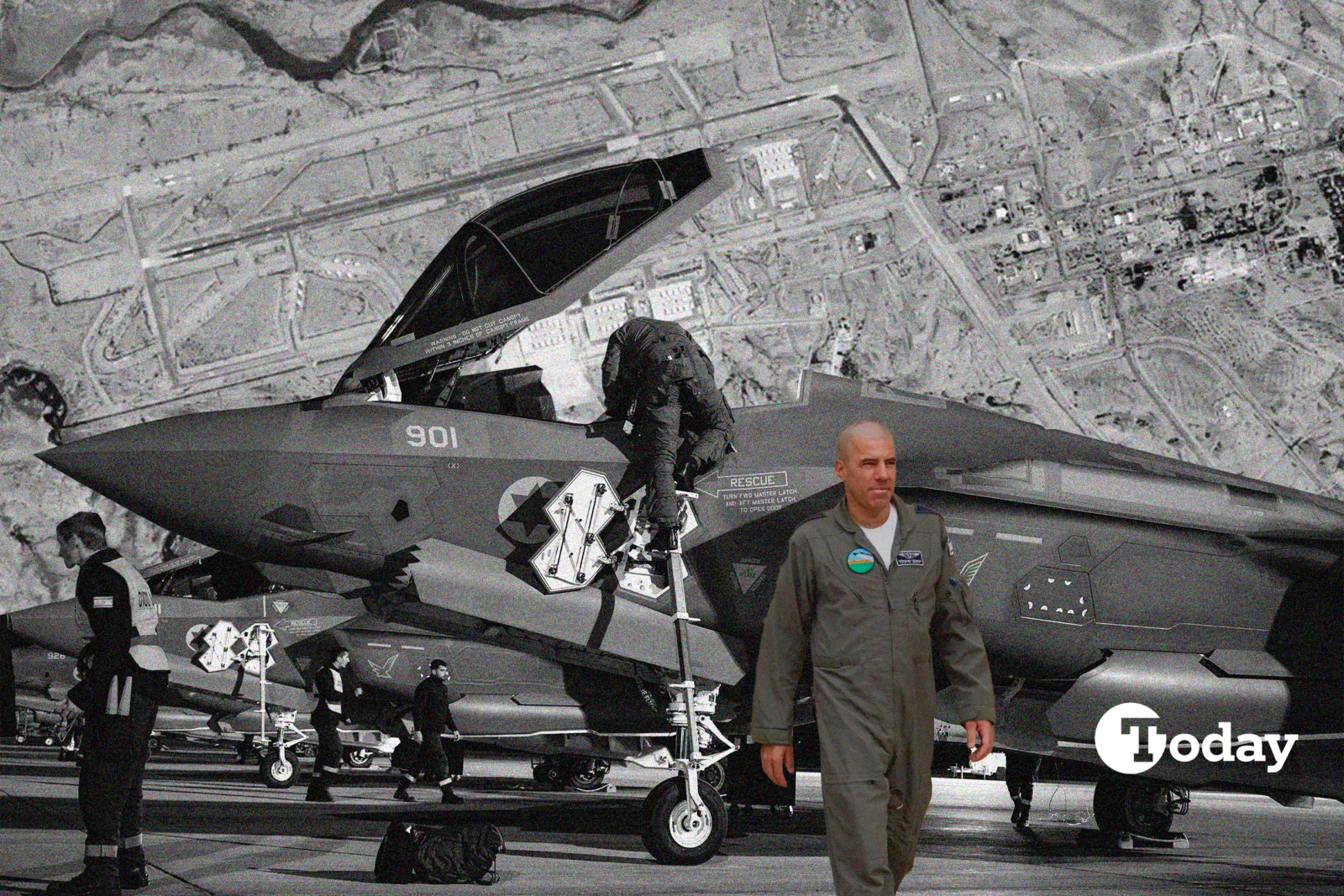 Image shows the Israel's Nevatim Airbase and the Commanding Officer of the base, Brig. Gen. Yotam Sigler. (Image by Tugce Atmaca/Türkiye Today)