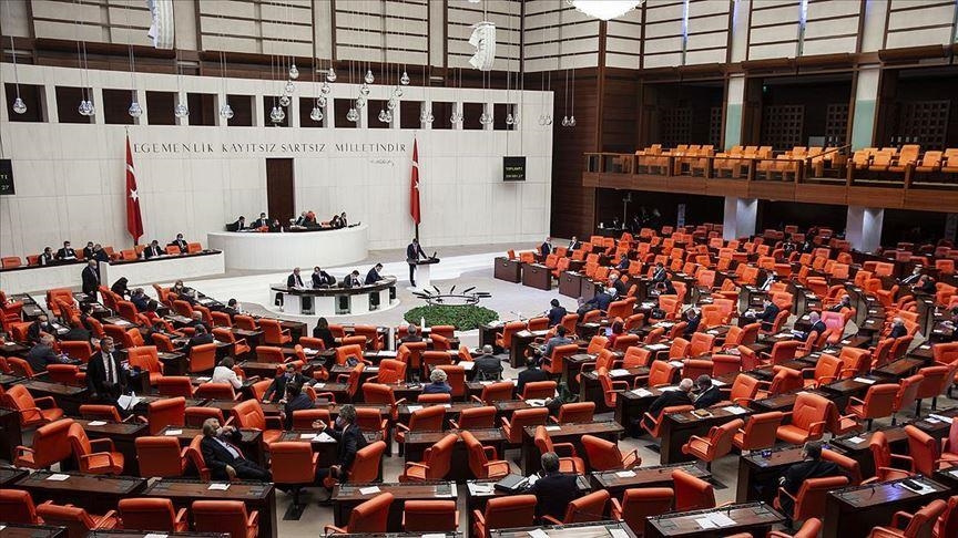 Main chamber of Turkish parliament, 2022. (AA)