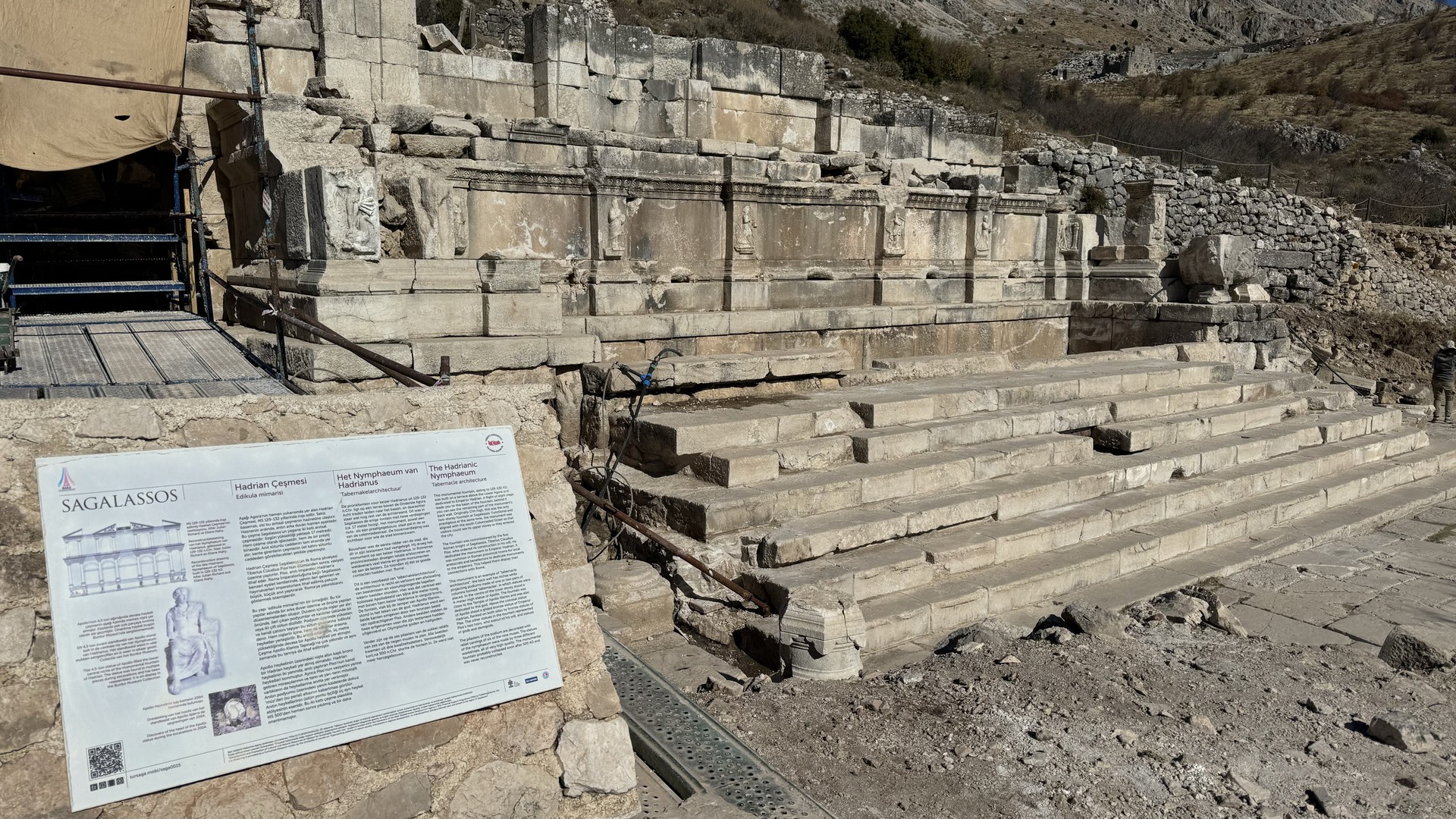 Hadrian's fountain in Türkiye's Sagalassos restored to former glory