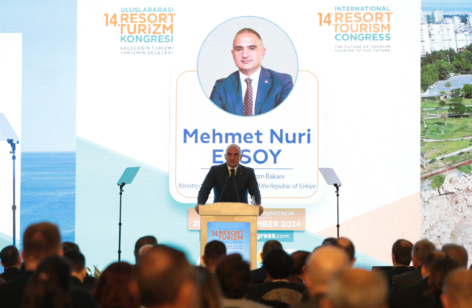 Minister of Culture and Tourism Mehmet Nuri Ersoy speaks at the 