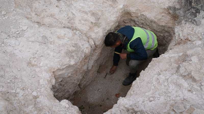Excavations in the ancient city of Hadrianopolis, located in Eskipazar, Karabuk, which was inhabited during the Late Chalcolithic, Roman, and Early Byzantine periods, have unearthed a fibula (brooch) and a coin, Türkiye, November 1, 2024. (AA Photo)