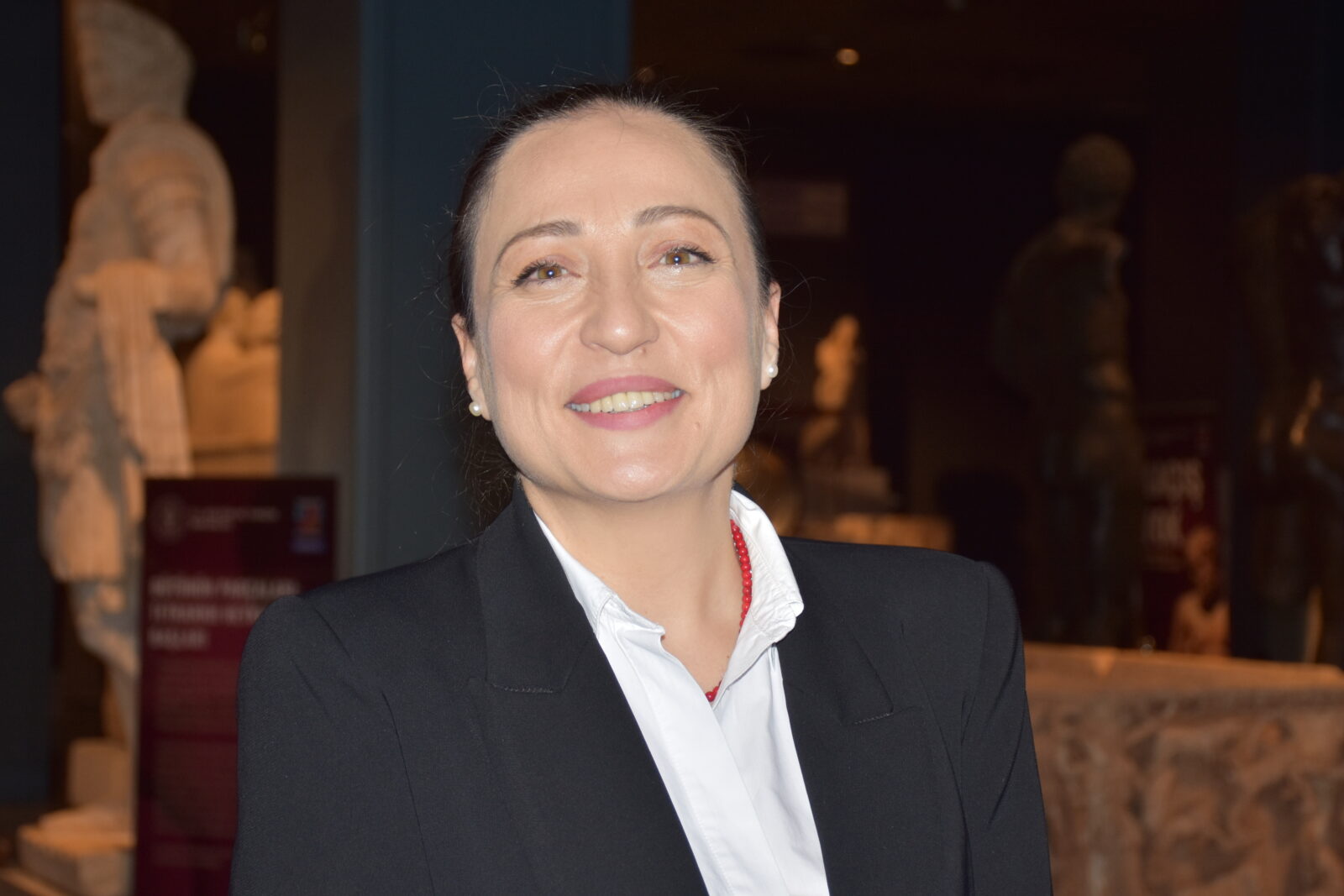 Zeynep Boz, head of the Anti-Smuggling Department at the Directorate General of Cultural Assets and Museums, provides a statement to AA correspondent on the matter, Nov. 14, 2024. (AA Photo)