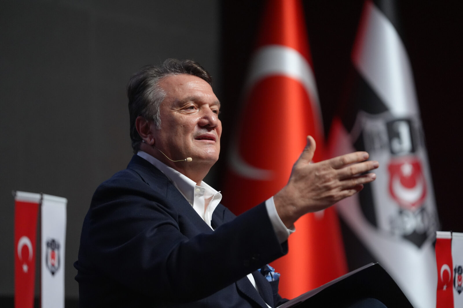 Besiktas President, Hasan Arat speaks during a press meeting in Istanbul, Türkiye on November 21, 2024. (AA Photo)