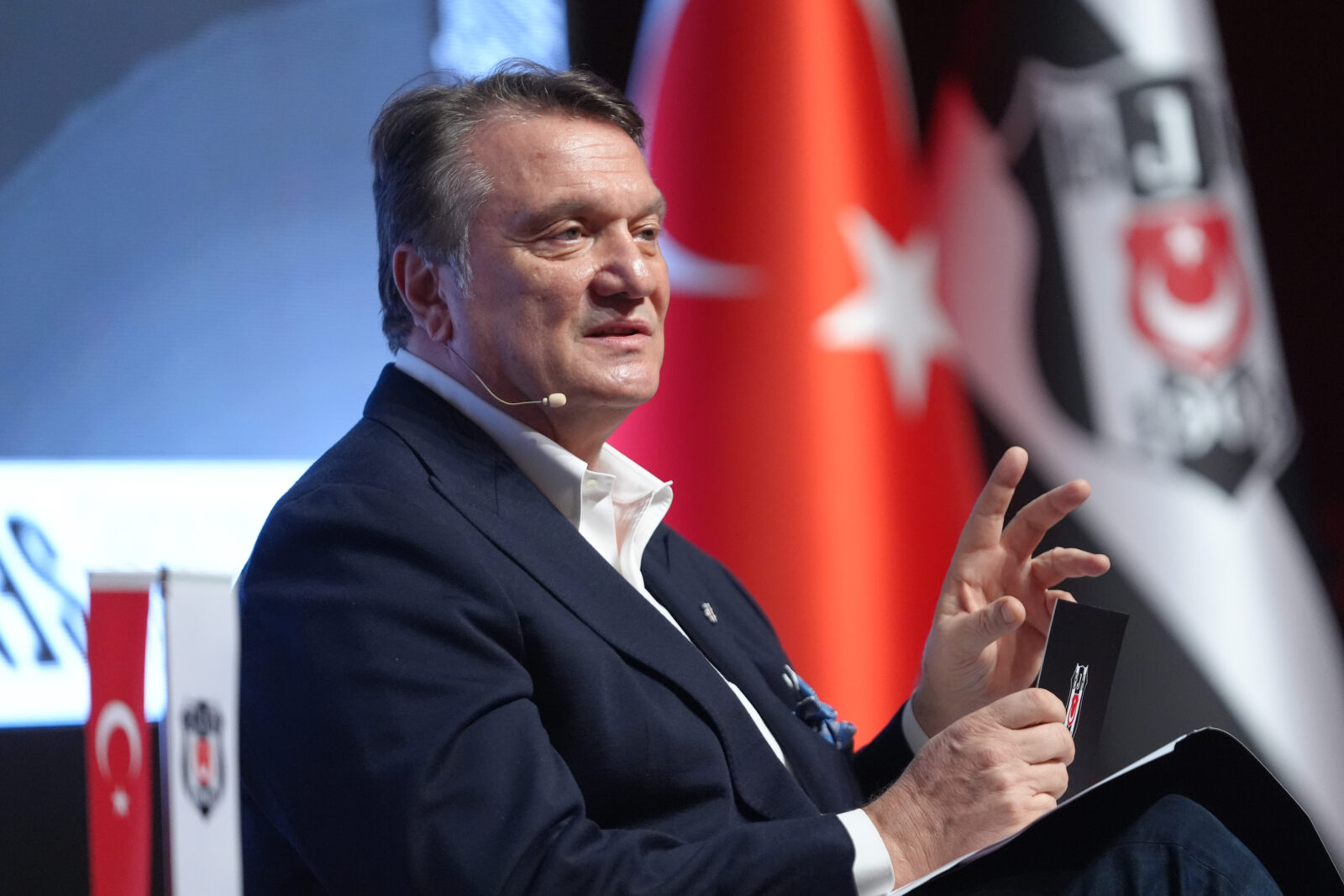 Besiktas President, Hasan Arat speaks during a press meeting in Istanbul, Türkiye on November 21, 2024. (AA Photo)