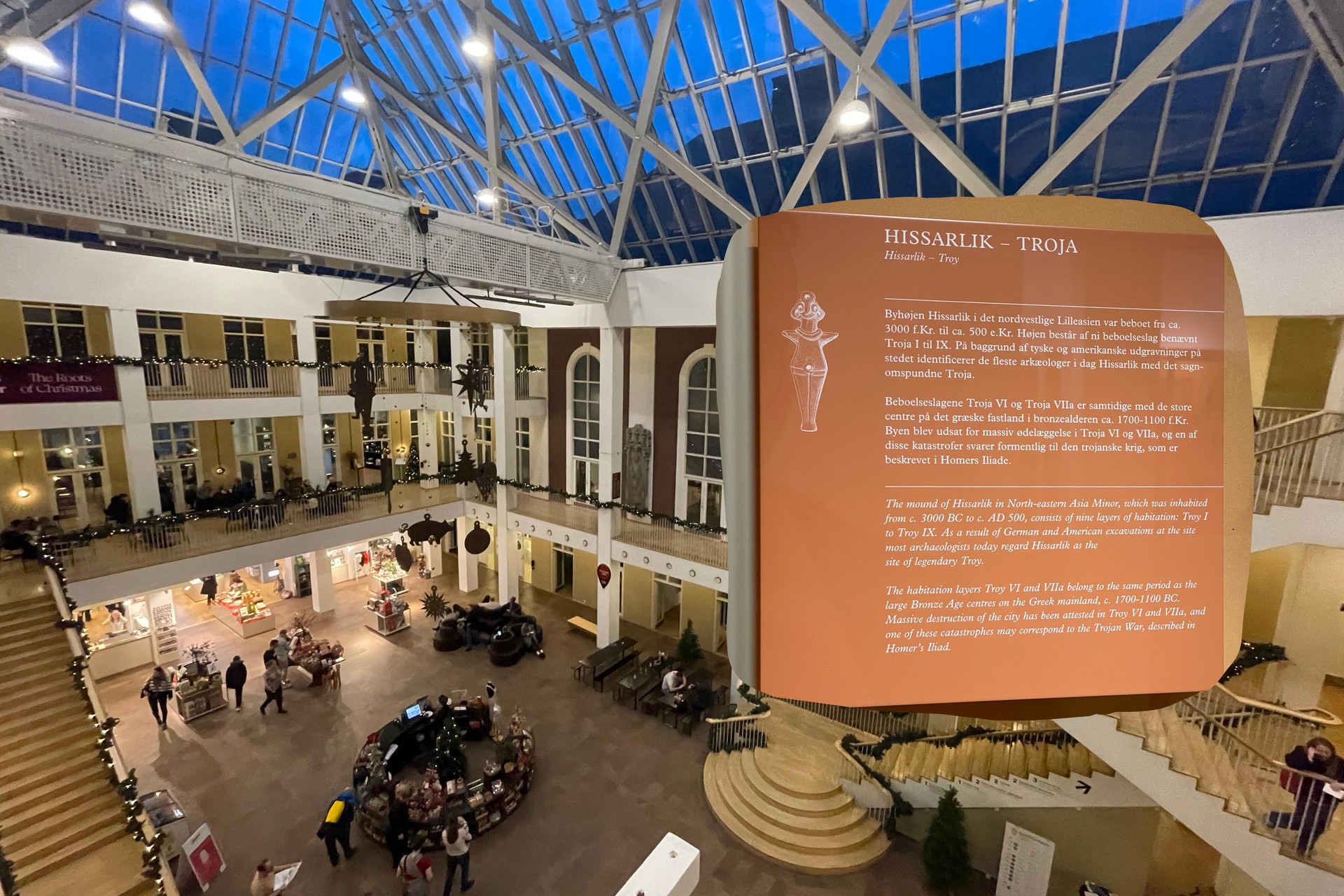 The entrance section of the National Museum of Denmark and the collage of the informational text about Troy, Copenhagen, Denmark, November 26, 2024. (Photo via Türkiye Today)