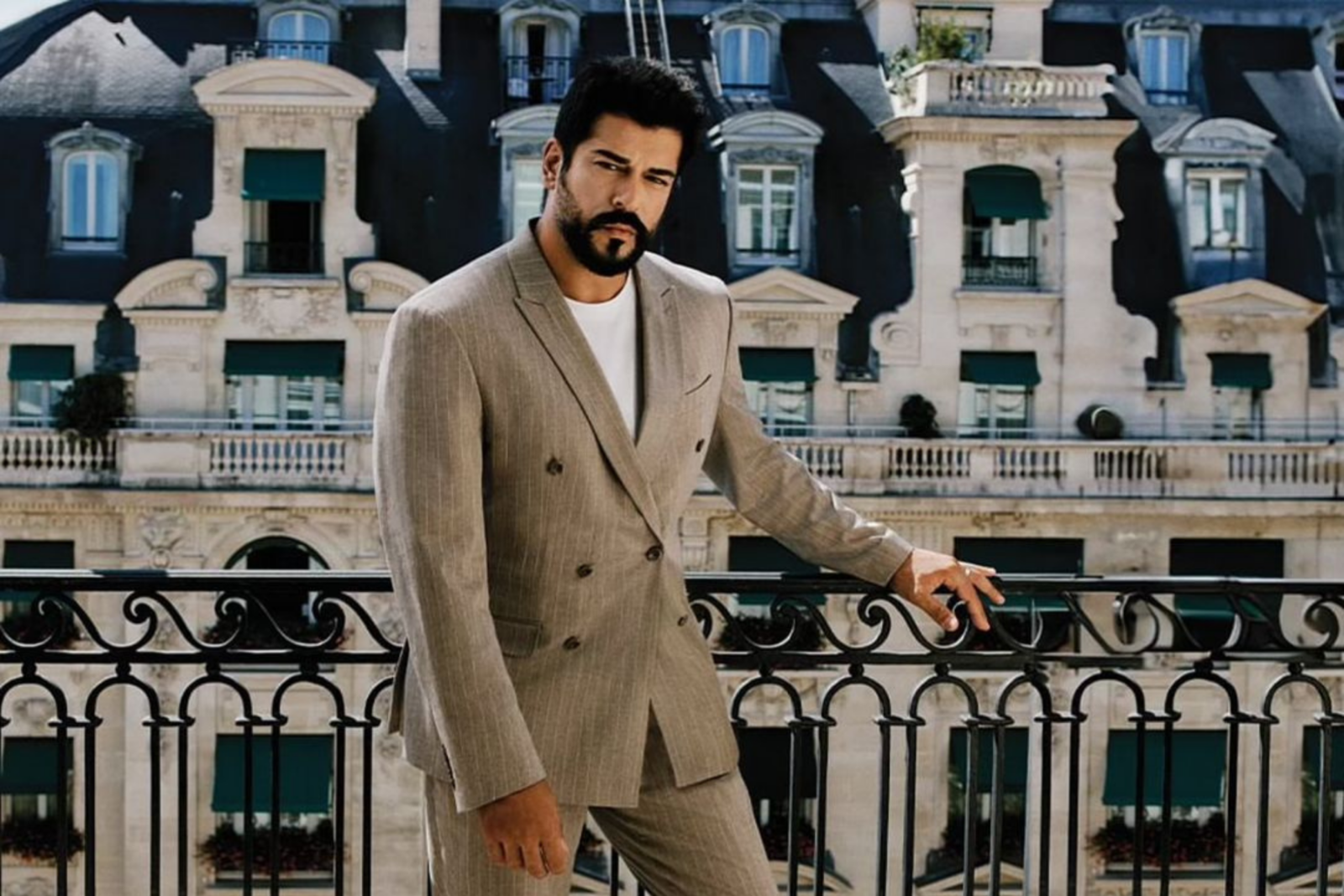 Ozcivit poses in a stylish suit for a brand advertisement, September 30, 2024. (Photo via Instagram / @burakozcivit)