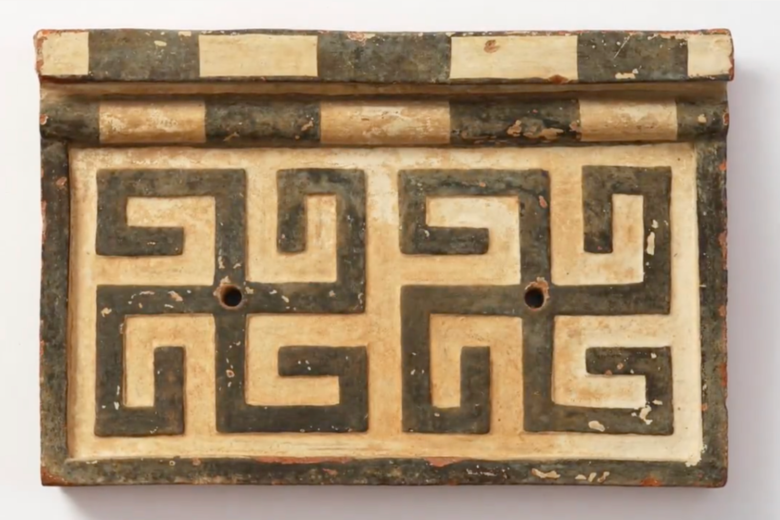 Duver terracotta plaque featuring intricate geometric designs, reflecting the artistic and cultural heritage of the Pisidia region, Denmark, Nov. 26, 2024. (Photo via Ministry of Culture)