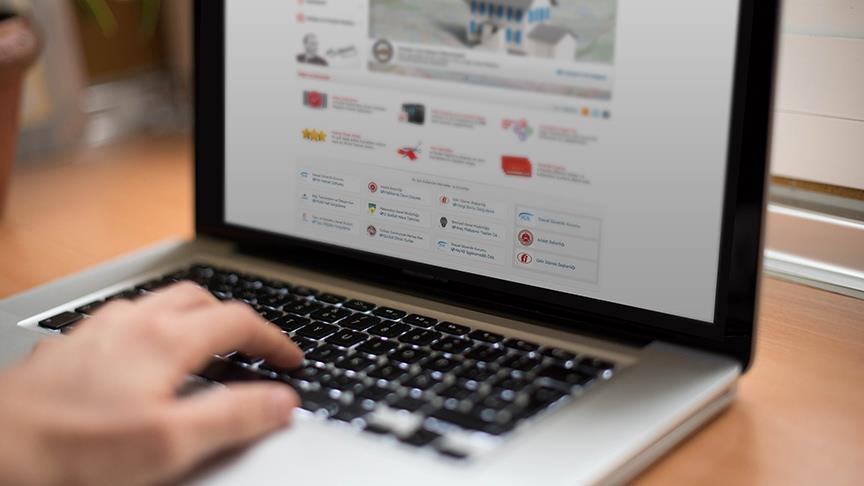 A person is looking at the Türkiye's E-Government system. (AA Photo) 