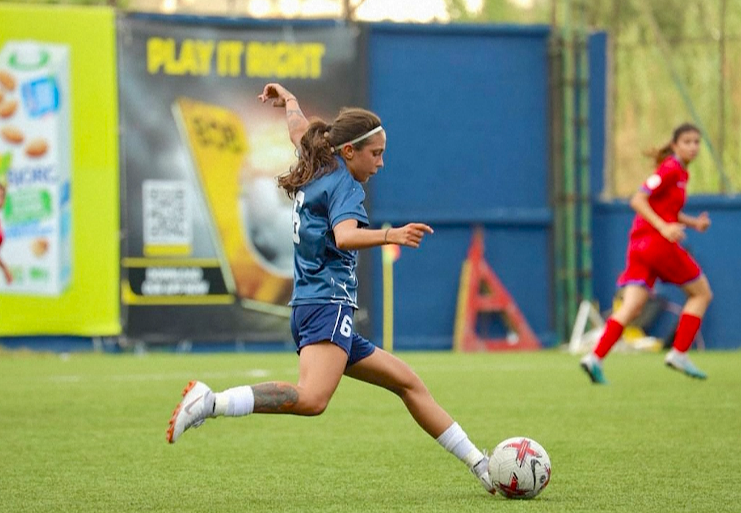 Lebanese woman footballer Celine Haidar (in photo). (AFP Photo)