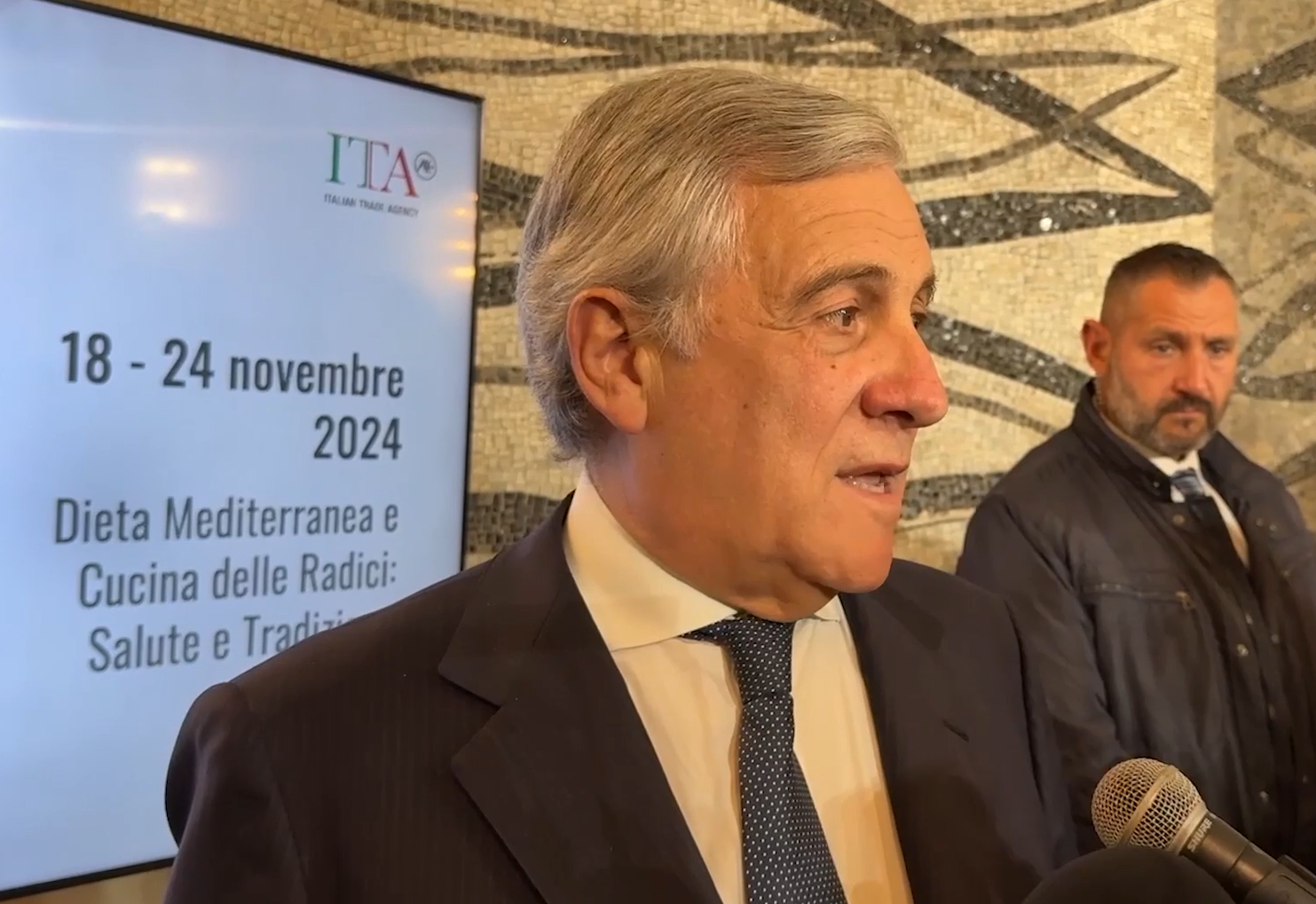 Italy's Deputy Prime Minister and Minister of Foreign Affairs, Antonio Tajani, speaks to the press at the launch of the 9th annual World Italian Cuisine Week at the Foreign Ministry headquarters in Rome, Italy, November 19, 2024. (AA Photo)Italy's Deputy Prime Minister and Minister of Foreign Affairs, Antonio Tajani, speaks to the press at the launch of the 9th annual World Italian Cuisine Week at the Foreign Ministry headquarters in Rome, Italy, November 19, 2024. (AA Photo)