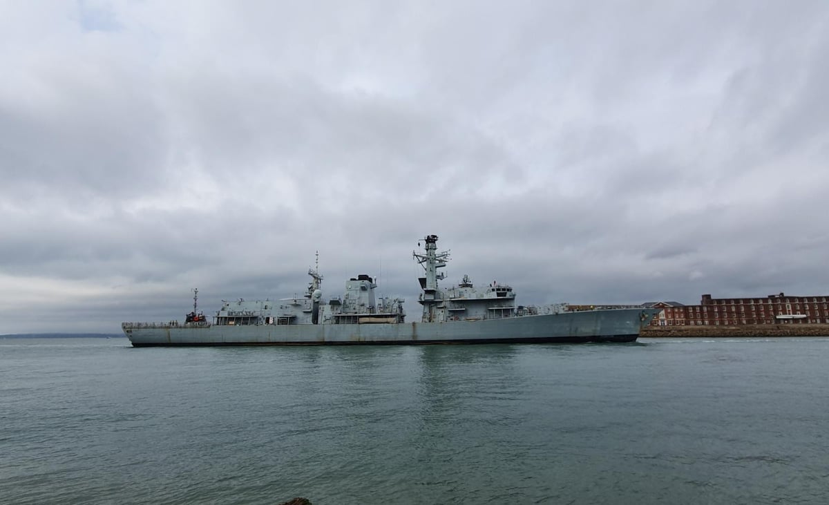 HMS Monmouth arrives in Portsmouth on September 13, 2021. (Habibur Rahman Photo) 