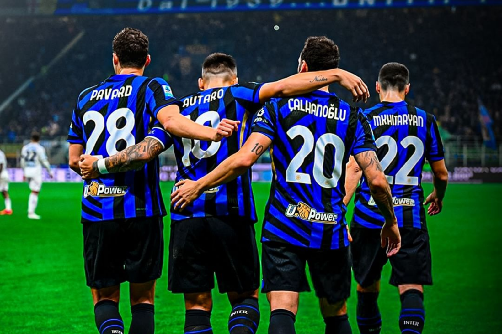 Hakan Calhanoglu celebrates with teammates during Inter’s match in Milan, Italy, on Nov. 11, 2024. (Photo via Instagram / @hakancalhanoglu)