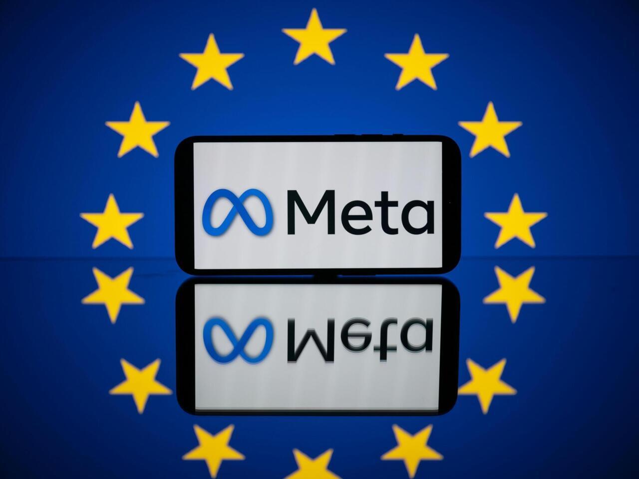 A Meta logo. (AFP Photo) 