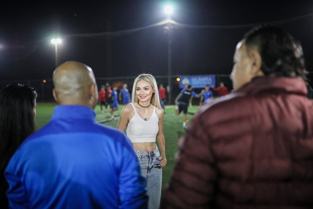 Nevide Cicek visits the training session of the sports club she presides over, Antalya, Türkiye, November 21, 2024. (Photo via Instagram)