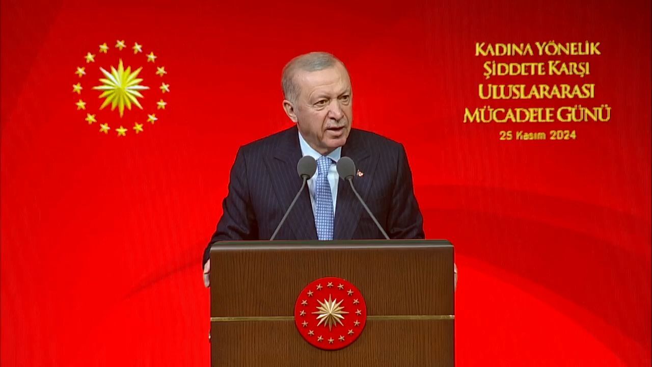 President Recep Tayyip Erdogan at the 'International Day for the Elimination of Violence against Women' program, Ankara, Türkiye (Türkiye Daily)