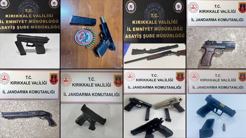 Some of the unlicensed firearms captured across Türkiye. (AA Photo)