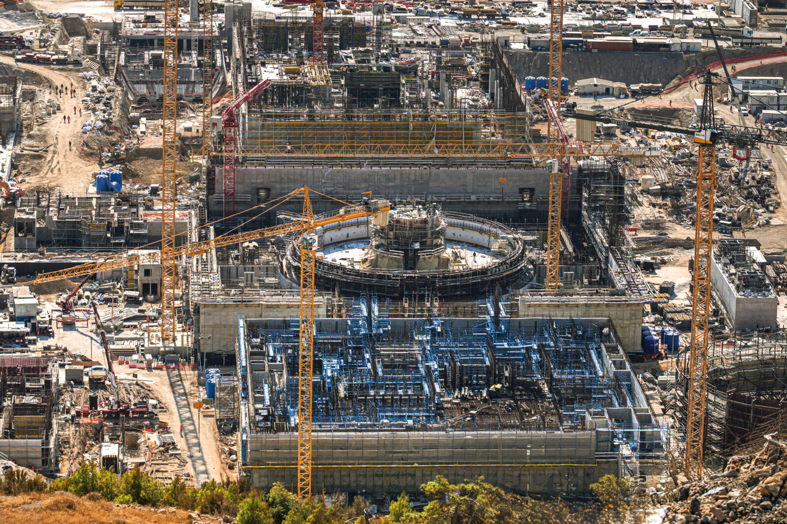 The main components of the reactor shaft are assembled in the 4th power unit of the Akkuyu Nuclear Power Plant (NPP), which is under construction in the Gulnar district of Mersin, Türkiye. (AA Photo)