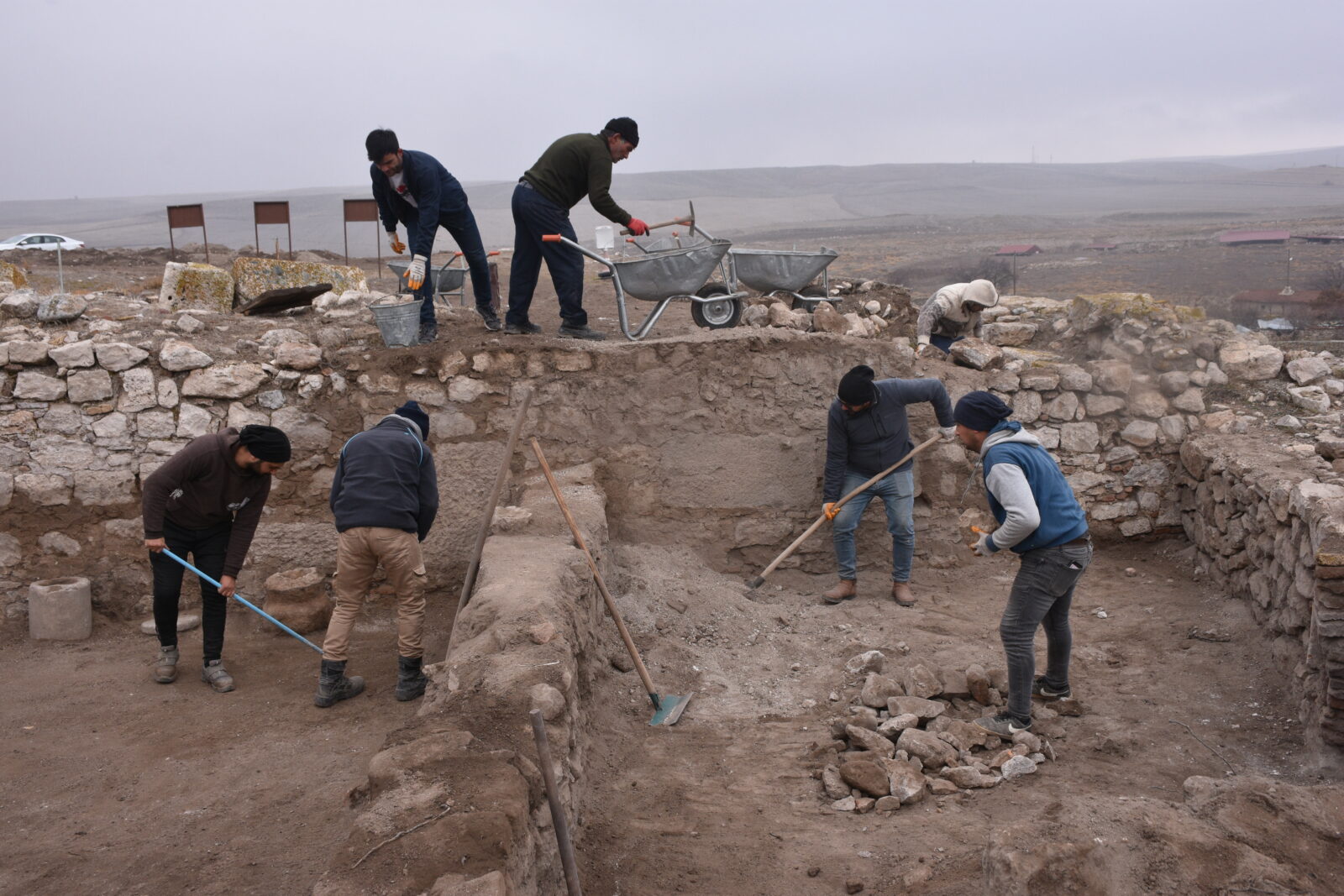 The bathhouse was uncovered in the excavations of Amorium Ancient City in Afyon, Türkiye, Dec. 12, 2024. (AA Photo)