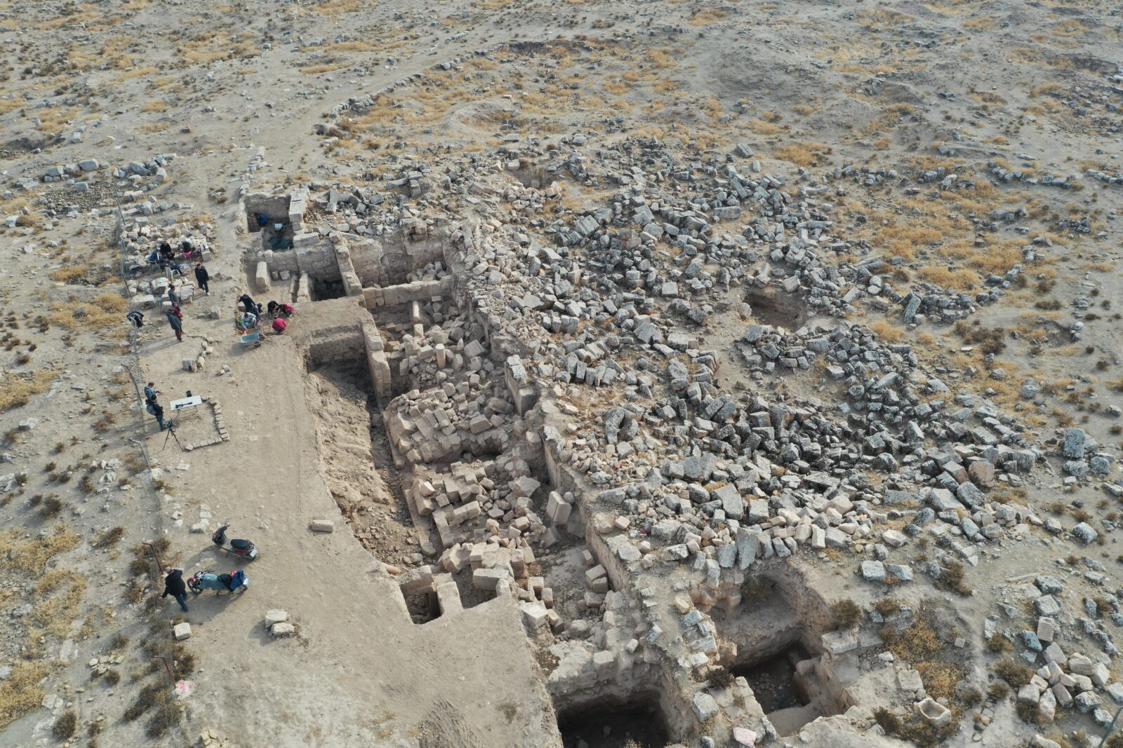 Ongoing excavations at Harran Cathedral, Sanliurfa, Türkiye, Dec. 22, 2024. (AA Photo)