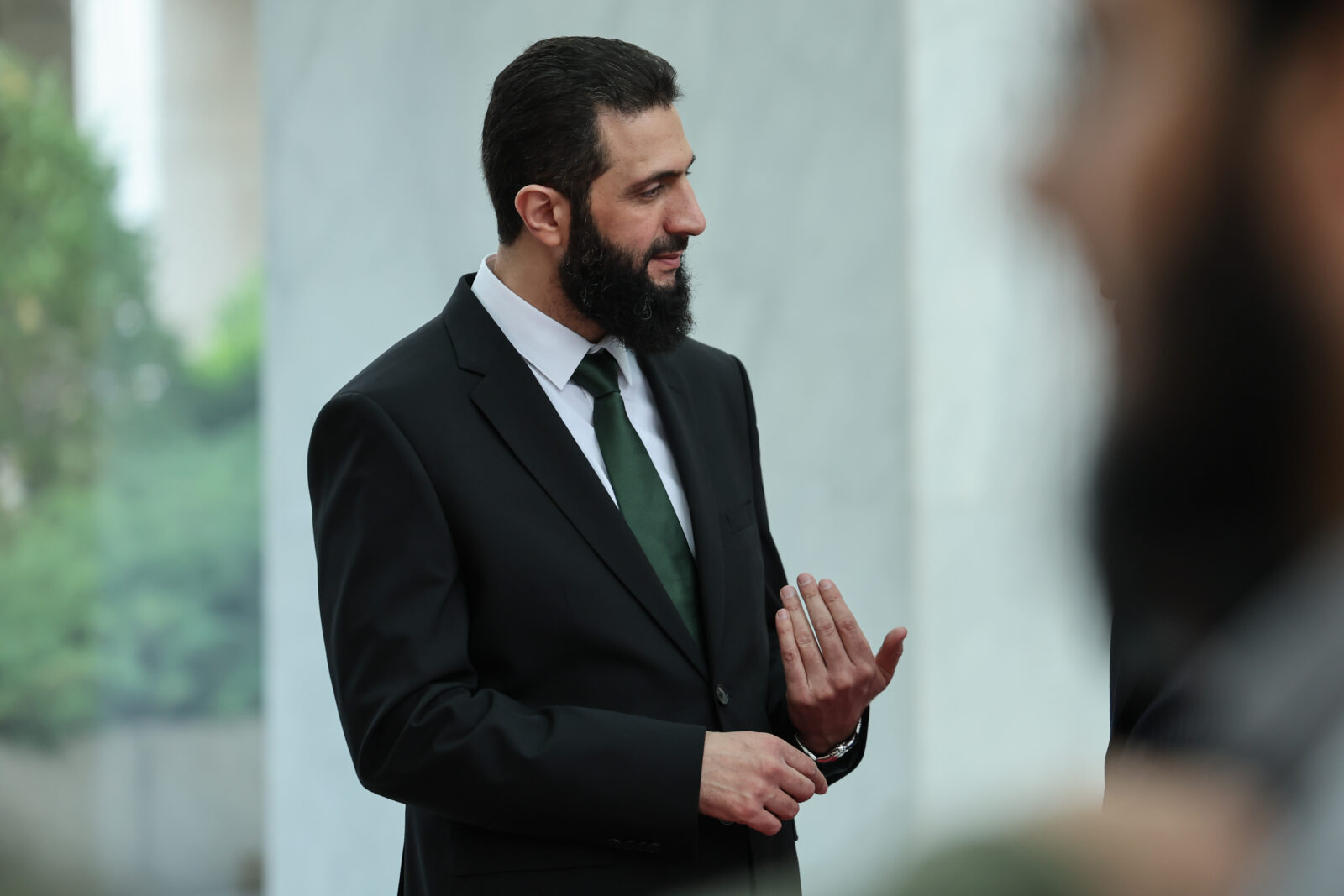 DAMASCUS, SYRIA - DECEMBER 22: Leader of new Syrian administration, Ahmed al Sharaa waits for Turkish Foreign Minister Hakan Fidan's arrival ahead of their meeting in Damascus, Syria on December 22, 2024. ( Arda Küçükkaya - Anadolu Agency )DAMASCUS, SYRIA - DECEMBER 22: Leader of new Syrian administration, Ahmed al Sharaa waits for Turkish Foreign Minister Hakan Fidan's arrival ahead of their meeting in Damascus, Syria on December 22, 2024. ( Arda Küçükkaya - Anadolu Agency )