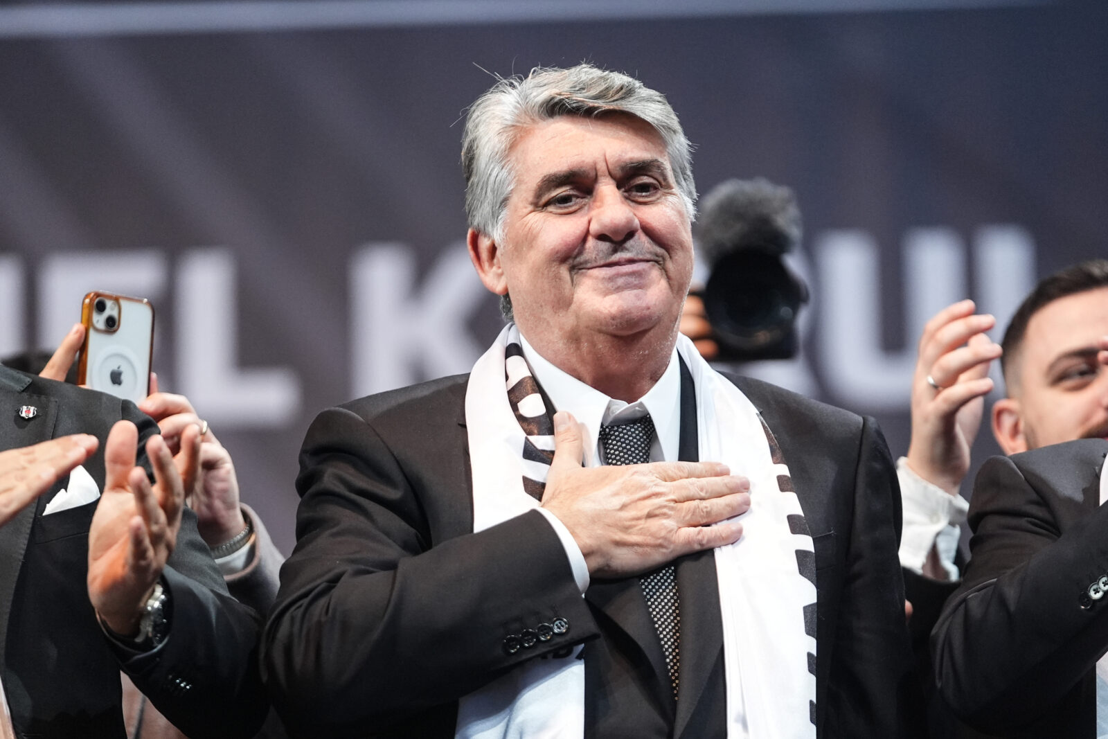 Serdal Adali won the presidency at Besiktas Club's extraordinary general assembly and thanked supporters after the final ballot box was opened, Istanbul, Türkiye, December 29, 2024. (AA Photo)
