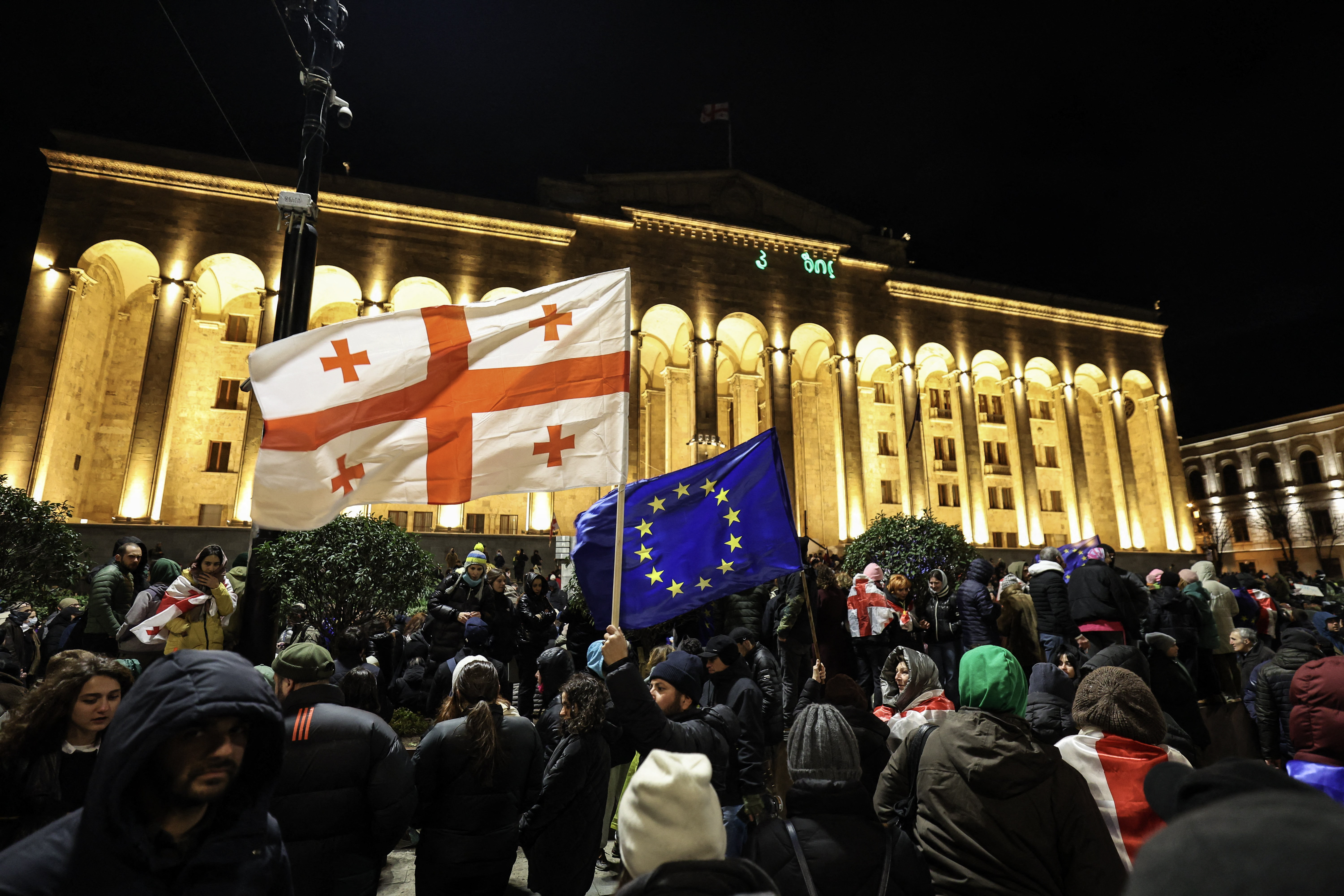 Protests continue in Georgia over EU talks delay and disputed elections