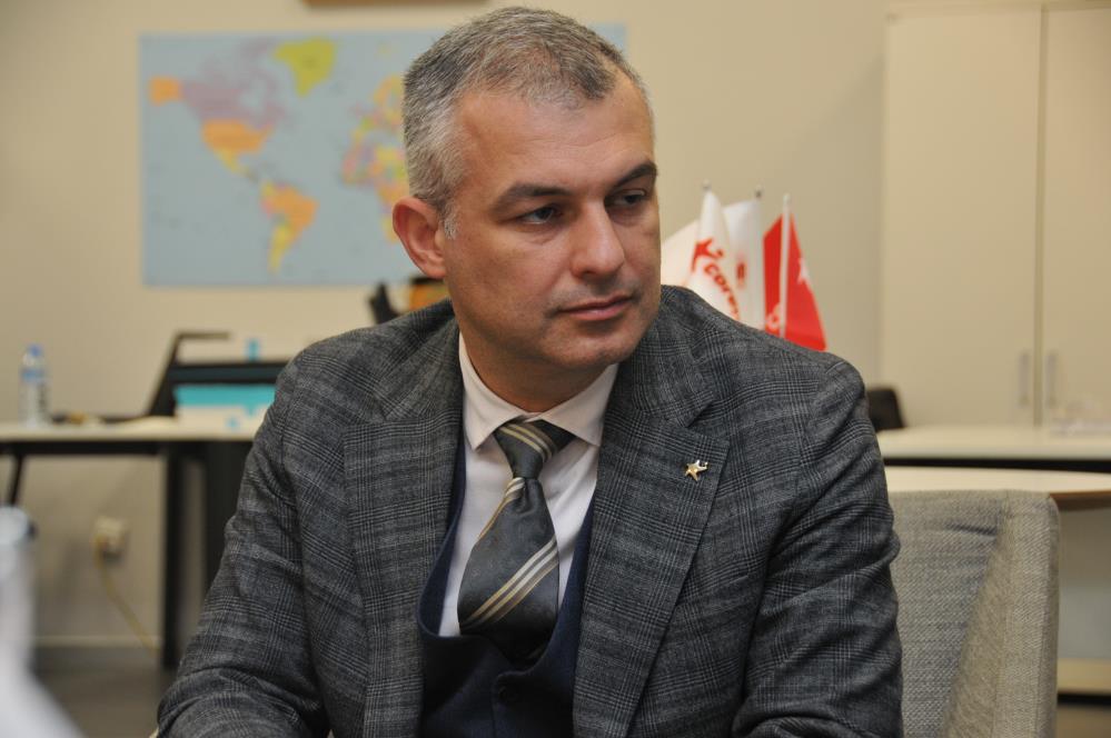 Corendon’s Deputy General Manager of Operations Atilay Batu hosts journalists at his office, in Istanbul, Türkiye, on Dec. 18, 2024. (IHA Photo)