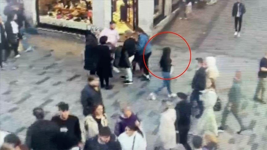Terrorist Ahlam Albashir, who's responsible for the bombing in Istiklal avenue in Istanbul, Türkiye conducting observation in the area before the attack. (AA Photo) 