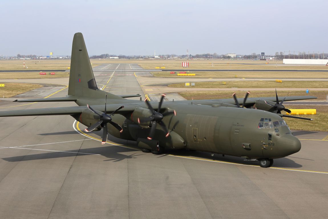 RAF Hercules ZH879 at Amsterdam-Schiphol, on 23 March 2013. (Ralph Blok Photo)