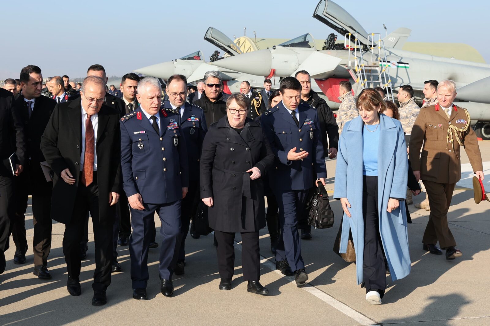 Turkish officials are inspecting the Royal Air Force's Eurofighter Typhoon jets in Ankara, Türkiye, Dec. 18, 2024. (AA Photo)