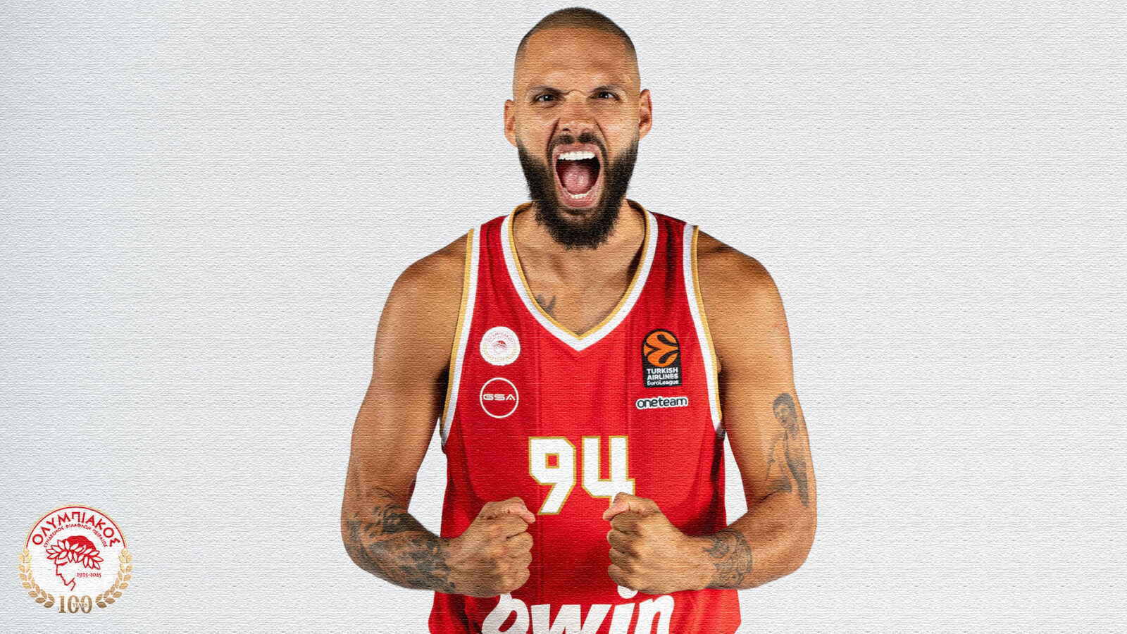 Fournier Evan of Olympiacos BC also criticized EuroLeague's decision to postpone, December 19, 2024. (Photo via Olympiakos BC)