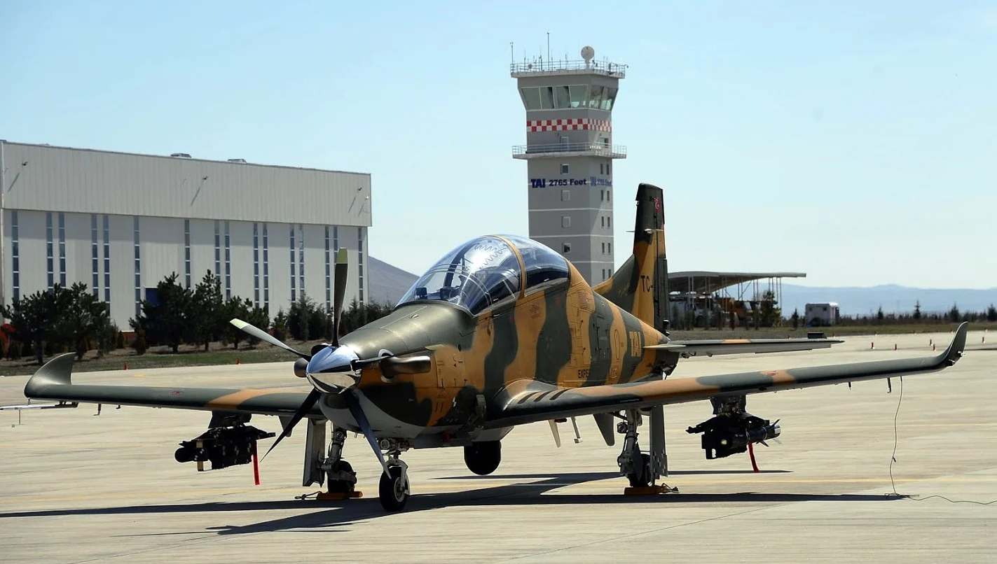 Hurkus-C light attack aircraft (AA Photo)TAI Aksungur, unmanned combat aerial vehicle built by Turkish Aerospace Industries for the Turkish Armed Force. (AA Photo)